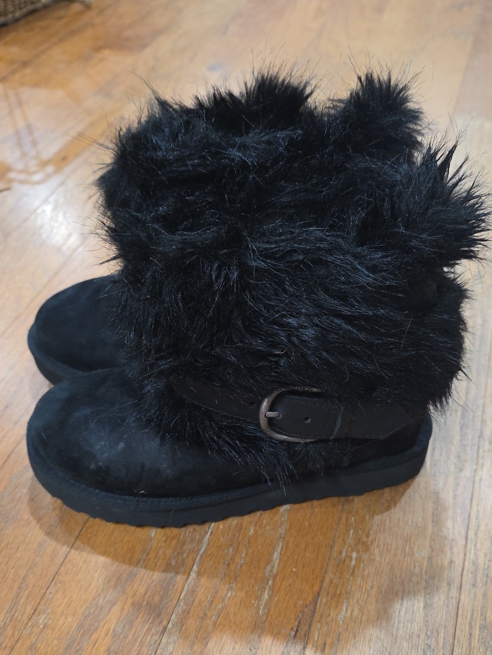 UGG Black Mini Buckle Boots